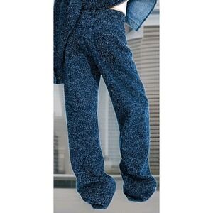 H&M Wide Leg Jeans Size 20 Women's 42x39 Long Dark Wash Boucle Plus Size Rare